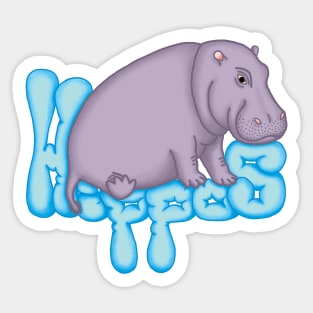 Squashy Hippo - Aqua Sticker